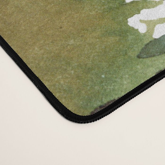 Forest green teal blue watercolor hand painted landscape Desk Mat Gallery Image 4