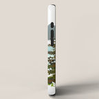 Forest green teal blue watercolor hand painted landscape iPhone Case Gallery Image 2
