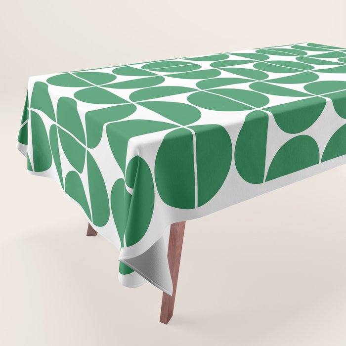 Mid Century Modern Geometric 04 Green Tablecloth Gallery Image 1