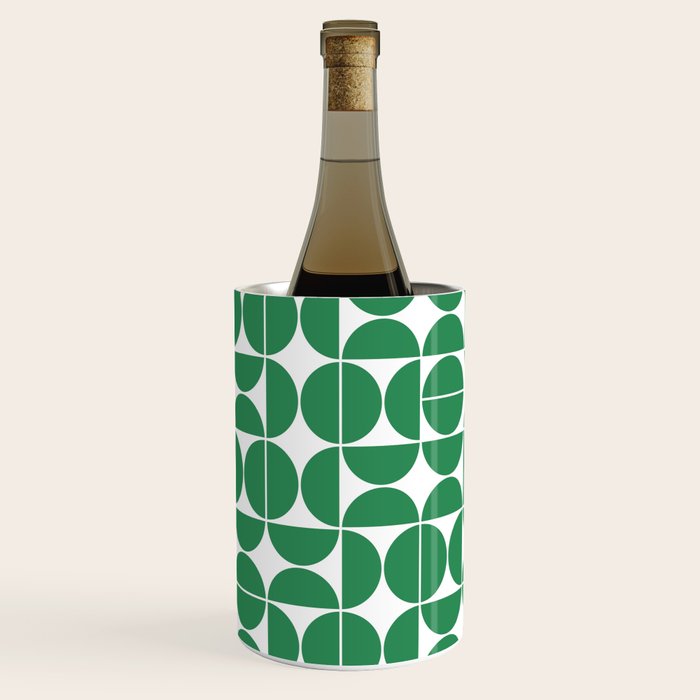 Mid Century Modern Geometric 04 Green Wine Chiller Gallery Image 2