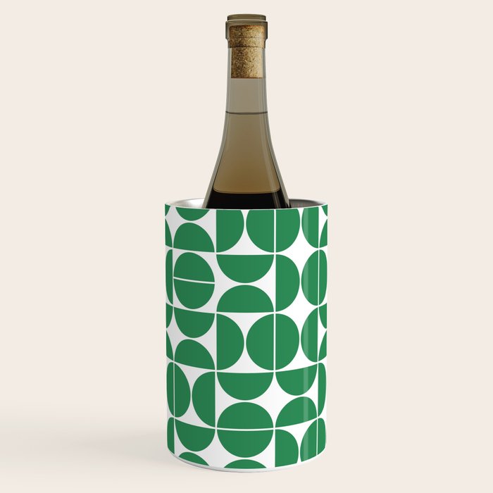 Mid Century Modern Geometric 04 Green Wine Chiller Gallery Image 1