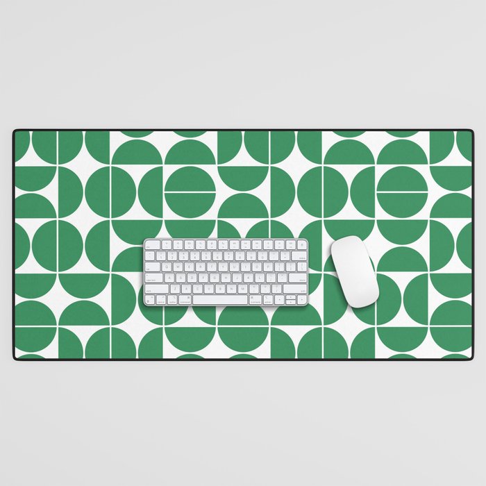 Mid Century Modern Geometric 04 Green Desk Mat Gallery Image 1