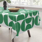 Mid Century Modern Geometric 04 Green Tablecloth Gallery Image 3