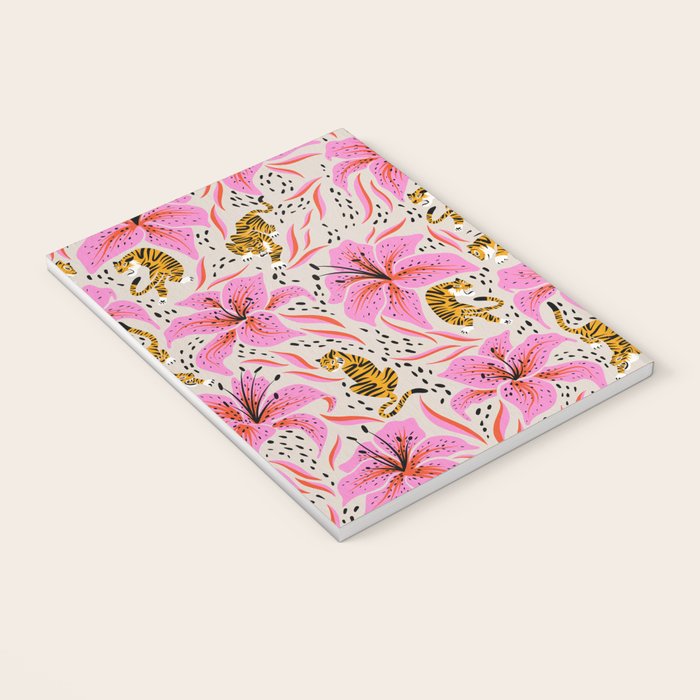 Tigers & Tiger Lilies - Pink & Yellow Notebook Gallery Image 3
