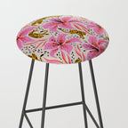 Tigers & Tiger Lilies - Pink & Yellow Stool Gallery Image 2