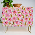 Tigers & Tiger Lilies - Pink & Yellow Credenza Gallery Image 1