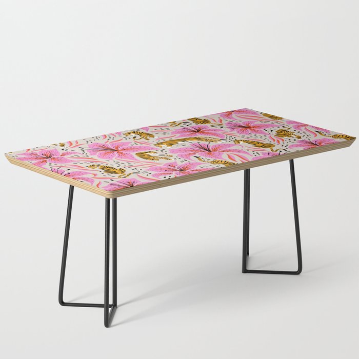 Tigers & Tiger Lilies - Pink & Yellow Coffee Table Gallery Image 1