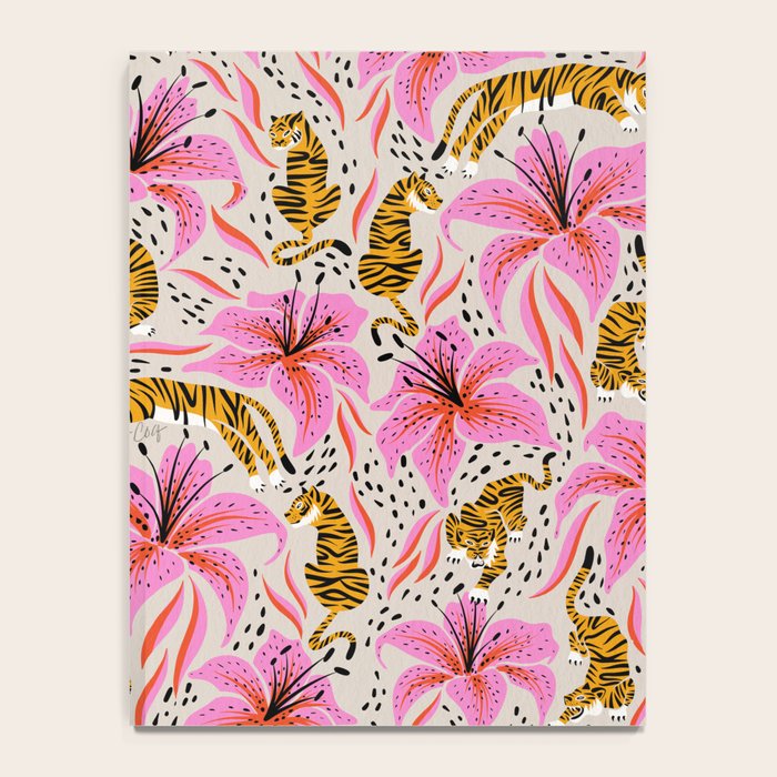 Tigers & Tiger Lilies - Pink & Yellow Notebook Gallery Image 4