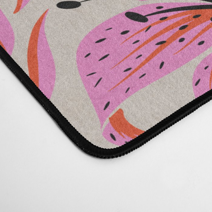 Tigers & Tiger Lilies - Pink & Yellow Desk Mat Gallery Image 4