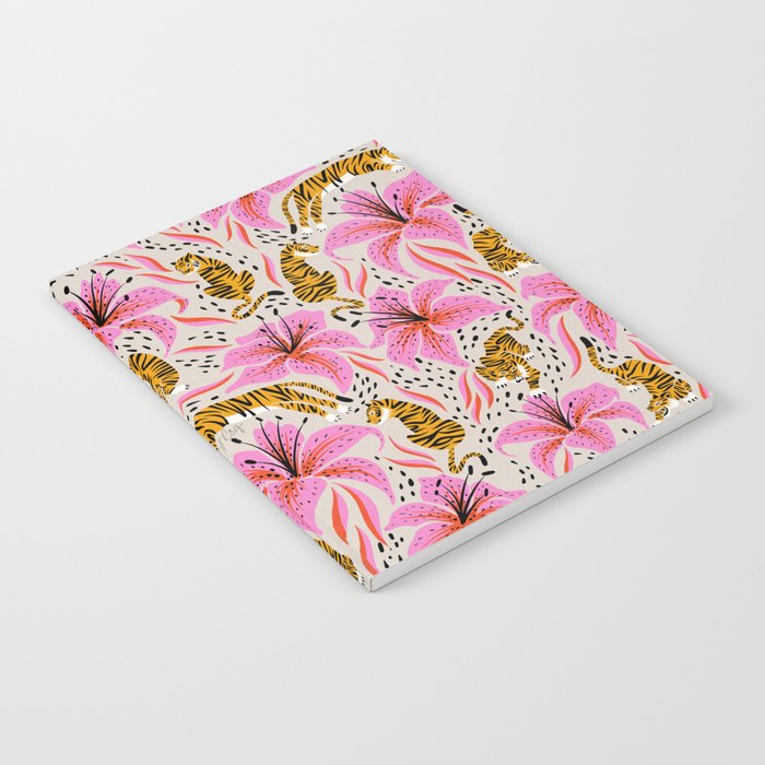 Tigers & Tiger Lilies - Pink & Yellow Notebook Gallery Image 2