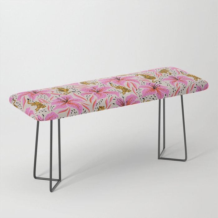 Tigers & Tiger Lilies - Pink & Yellow Bench Gallery Image 1
