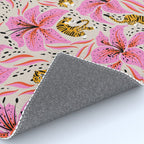 Tigers & Tiger Lilies - Pink & Yellow Rug Gallery Image 4