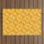 Kaleidoscope Tile Pattern XI Golden Yellow Tones Outdoor Rug Gallery Image 1