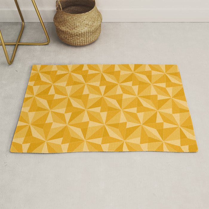 Kaleidoscope Tile Pattern XI Golden Yellow Tones Rug Gallery Image 1