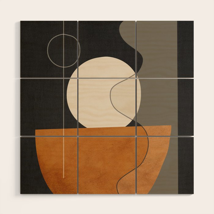Abstract Minimal Shapes 129 Wood Wall Art Gallery Image 1