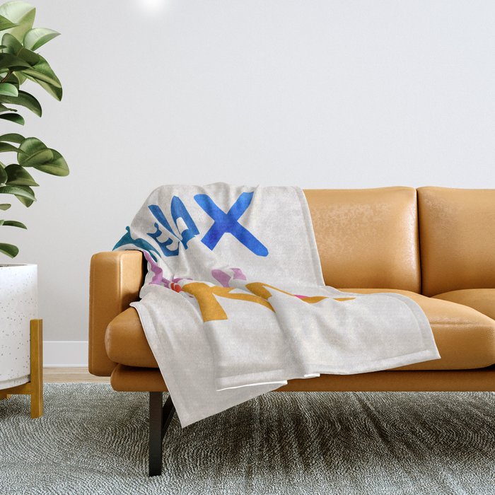 Relax, Unwind, Be Kind Throw Blanket Gallery Image 1