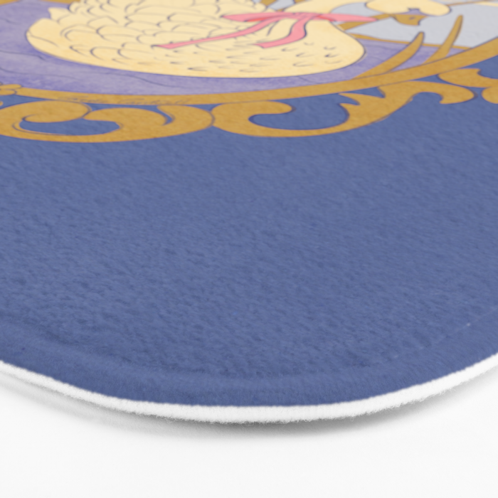 Whimsical Swan with Bow Cottagecore Fairytale Storybook Nursery Wall Art Bath Mat Gallery Image 3