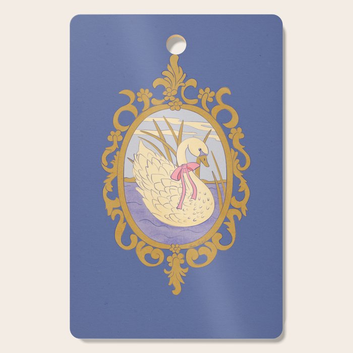 Whimsical Swan with Bow Cottagecore Fairytale Storybook Nursery Wall Art Cutting Board Gallery Image 1