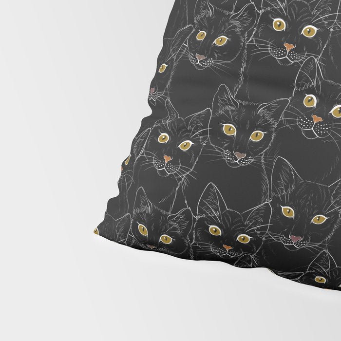 Black Cat Portraits Pillow Sham Gallery Image 4