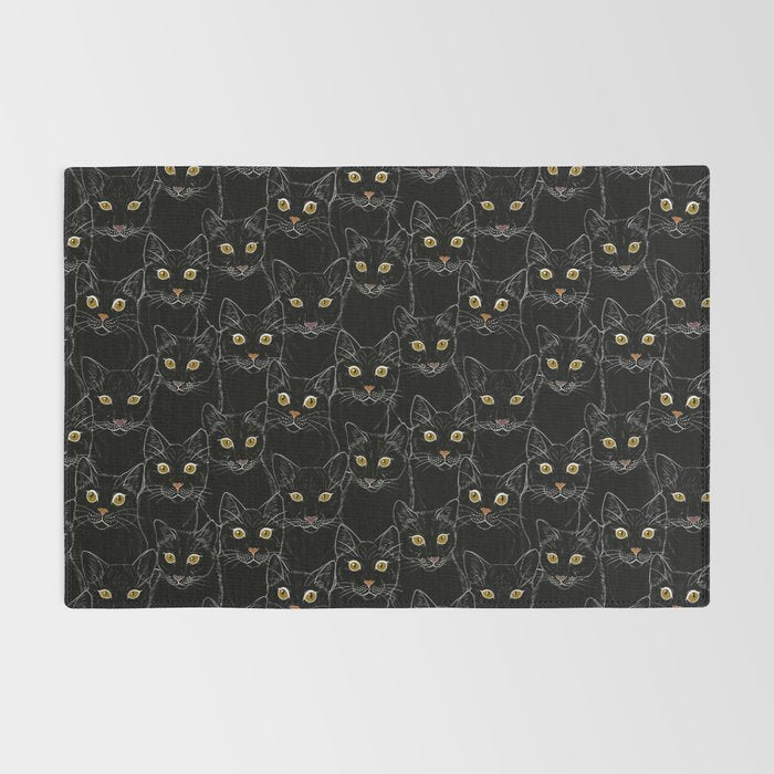 Black Cat Portraits Rug Gallery Image 2
