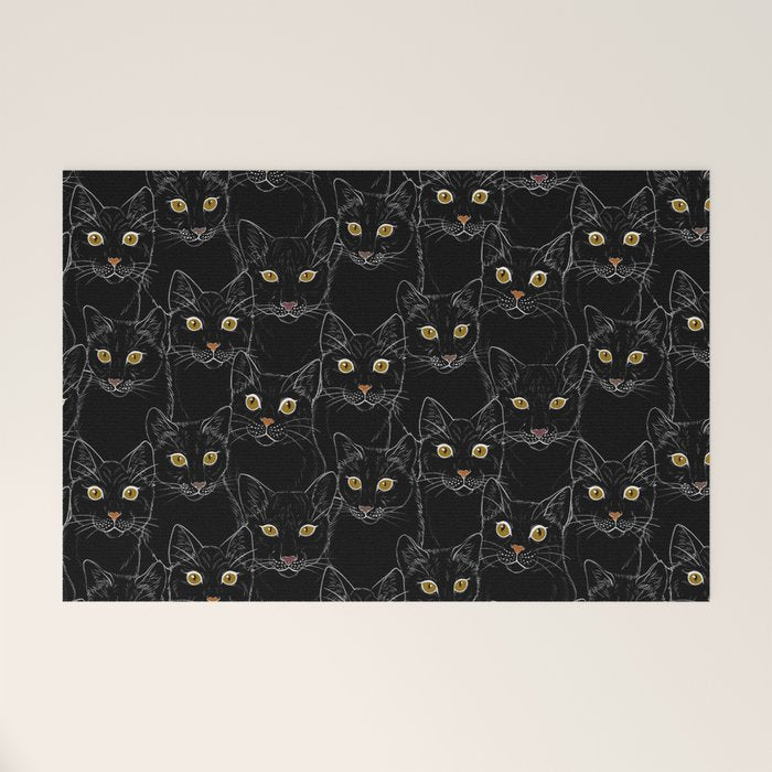 Black Cat Portraits Welcome Mat Gallery Image 1