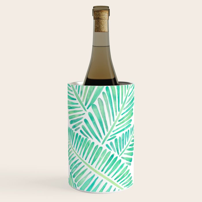 Tropical Banana Leaves - Mint Palette Wine Chiller Gallery Image 1