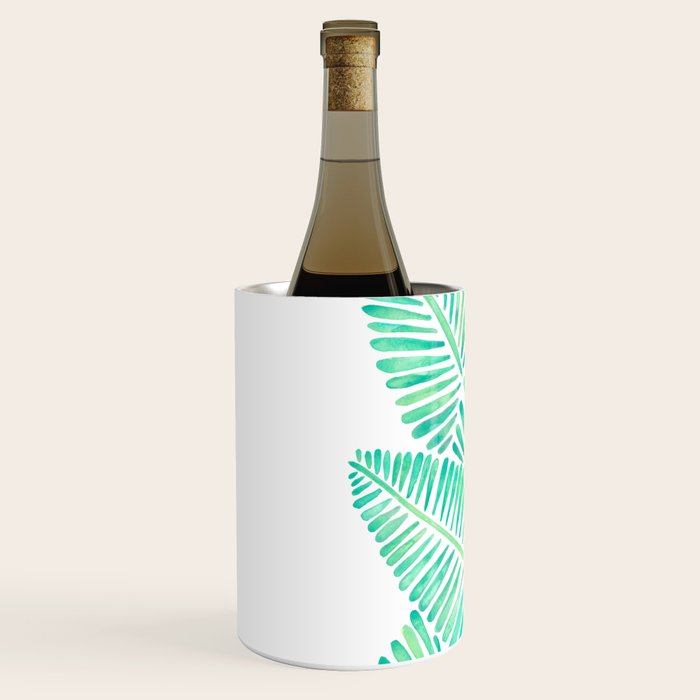 Tropical Banana Leaves - Mint Palette Wine Chiller Gallery Image 2