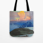 Japan Alps Vintage Beautiful Japanese Woodblock Print Hiroshi Yoshida Landscape Tote Bag Gallery Image 1