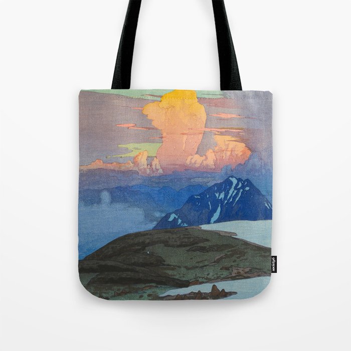 Japan Alps Vintage Beautiful Japanese Woodblock Print Hiroshi Yoshida Landscape Tote Bag Gallery Image 1