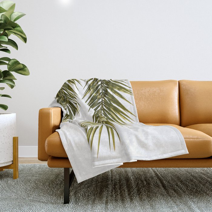 Palm Leaves V Throw Blanket Gallery Image 1