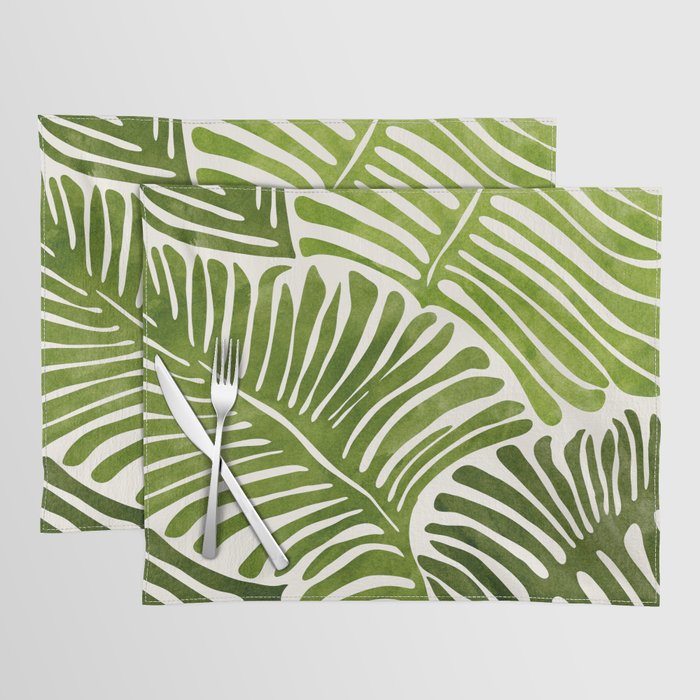 Summer Fern Simple Modern Watercolor Placemat Gallery Image 1