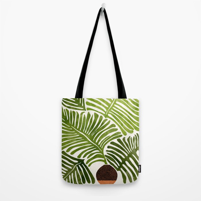 Summer Fern Simple Modern Watercolor Tote Bag Gallery Image 2
