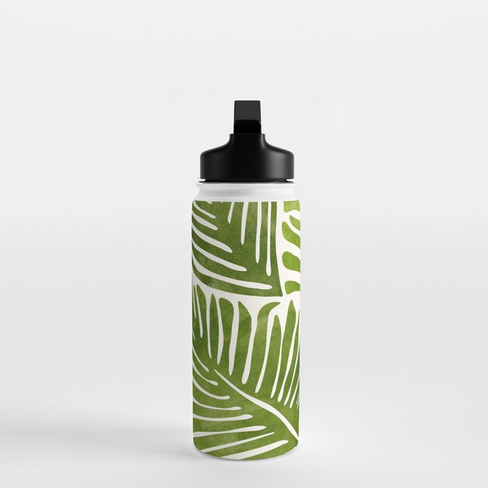 Summer Fern Simple Modern Watercolor Water Bottle Gallery Image 3