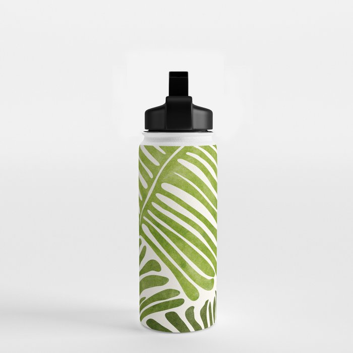 Summer Fern Simple Modern Watercolor Water Bottle Gallery Image 2