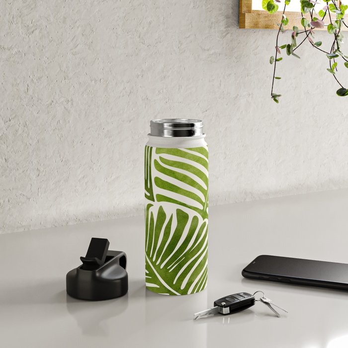 Summer Fern Simple Modern Watercolor Water Bottle Gallery Image 5