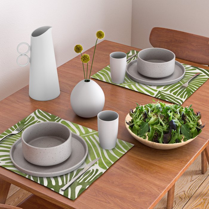 Summer Fern Simple Modern Watercolor Placemat Gallery Image 2
