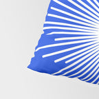 Mid Century Modern Minimalist Sunburst Retro Sun Royal Blue and White Pillow Sham Gallery Image 4