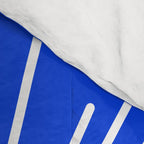 Mid Century Modern Minimalist Sunburst Retro Sun Royal Blue and White Comforter Gallery Image 4