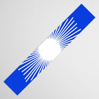 Mid Century Modern Minimalist Sunburst Retro Sun Royal Blue and White Table Runner Gallery Image 3