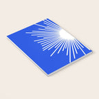 Mid Century Modern Minimalist Sunburst Retro Sun Royal Blue and White Notebook Gallery Image 3