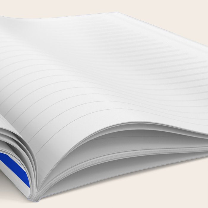 Mid Century Modern Minimalist Sunburst Retro Sun Royal Blue and White Notebook Gallery Image 2