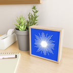 Mid Century Modern Minimalist Sunburst Retro Sun Royal Blue and White Mini Art Print Gallery Image 2