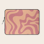 Retro Liquid Swirl Abstract Pattern Peach and Plum Laptop Sleeve Gallery Image 1