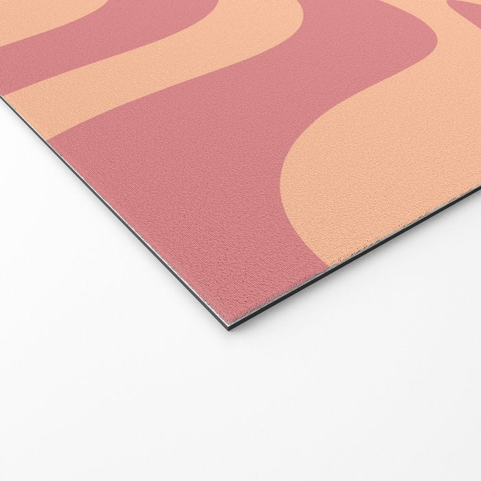 Retro Liquid Swirl Abstract Pattern Peach and Plum Welcome Mat Gallery Image 2