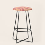 Retro Liquid Swirl Abstract Pattern Peach and Plum Stool Gallery Image 1