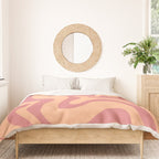 Retro Liquid Swirl Abstract Pattern Peach and Plum Duvet Cover Gallery Image 3