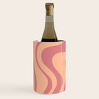 Retro Liquid Swirl Abstract Pattern Peach and Plum Wine Chiller Gallery Image 2