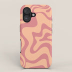 Retro Liquid Swirl Abstract Pattern Peach and Plum iPhone Case Gallery Image 1