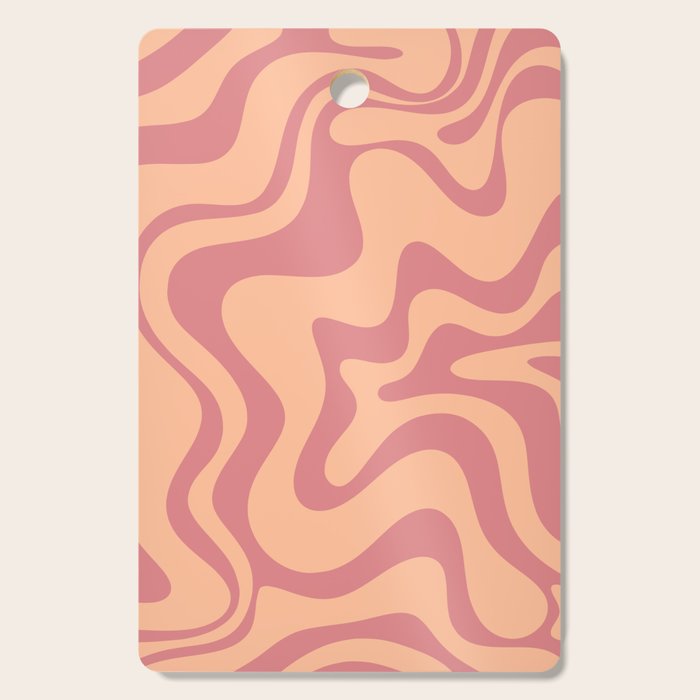 Retro Liquid Swirl Abstract Pattern Peach and Plum Cutting Board Gallery Image 1