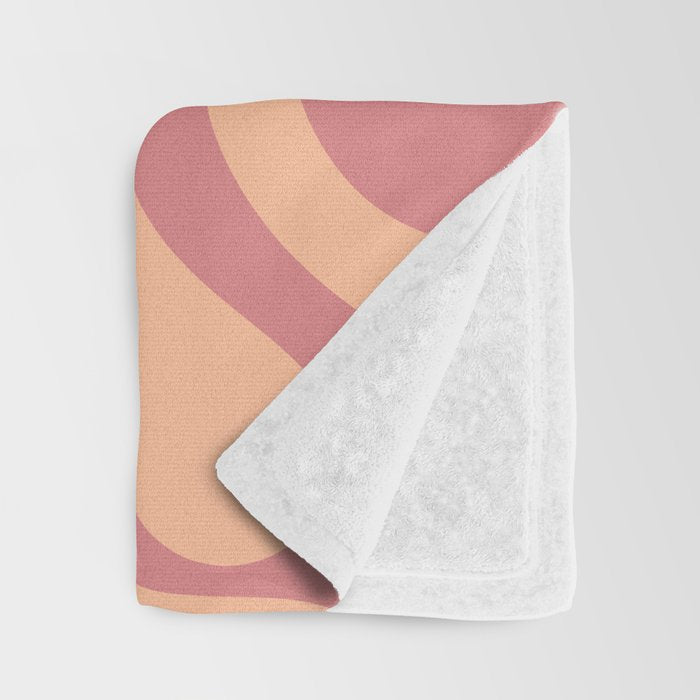 Retro Liquid Swirl Abstract Pattern Peach and Plum Throw Blanket Gallery Image 3